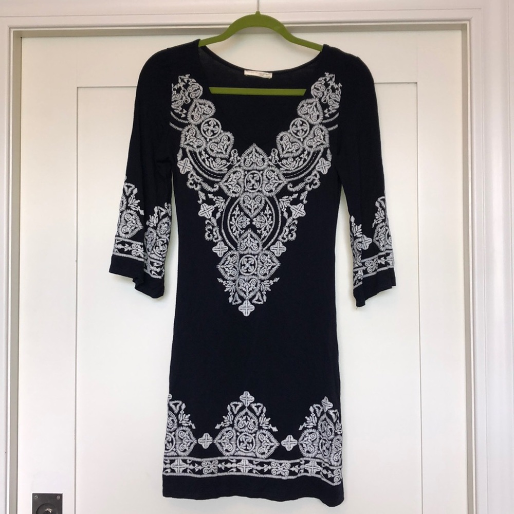 Navy and white dress